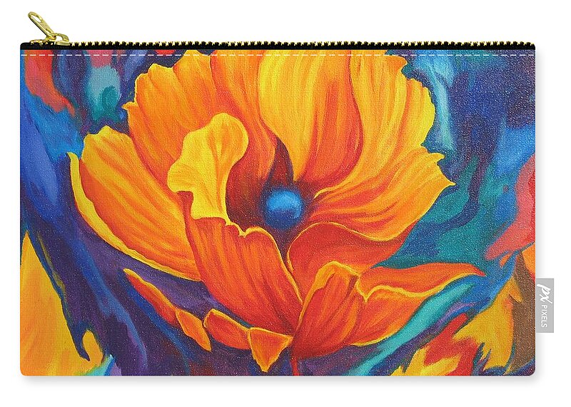 Poppy Carry-all Pouch featuring the painting Transcend by Sidra Myers