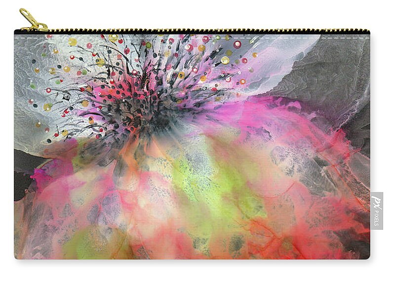 Art Zip Pouch featuring the painting Translucent Rainbow Bloom by Kimberly Deene Langlois