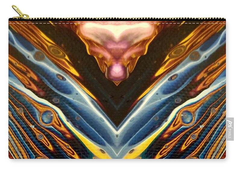 Blue Zip Pouch featuring the digital art Travel Through Time - Mirror by Themayart