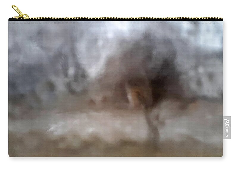 Ice Zip Pouch featuring the photograph Tree and House in Ice Storm 4A by Kevin Eatinger