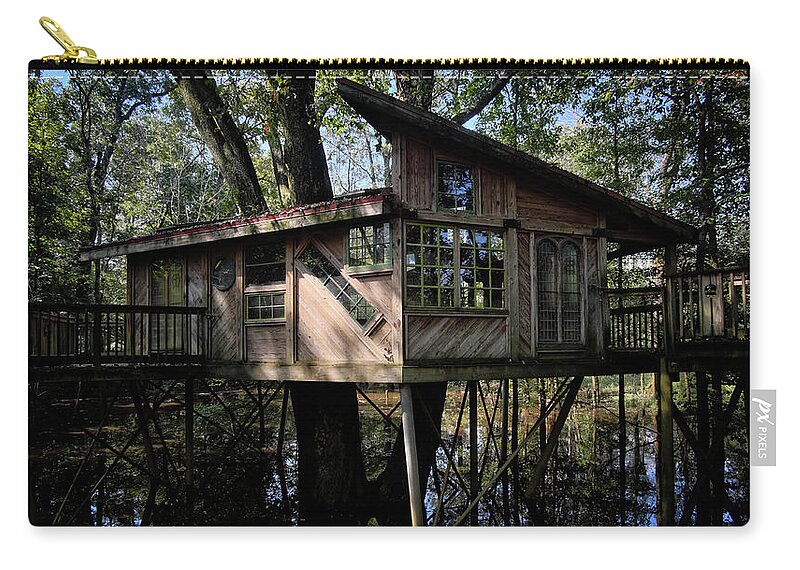 Tree House Zip Pouch featuring the photograph Tree House by George Taylor