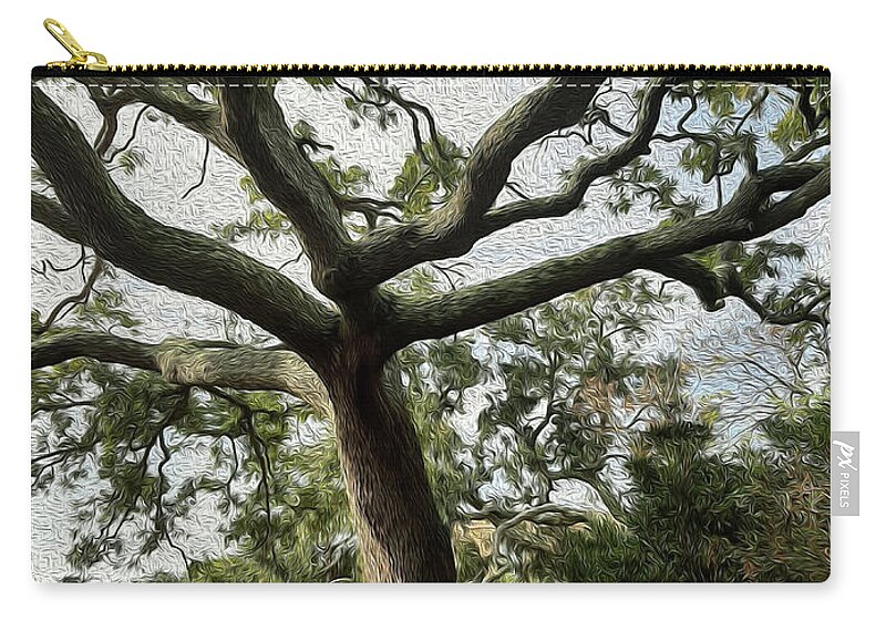  Zip Pouch featuring the digital art Tree in Beaufort SC by Joanna Smith