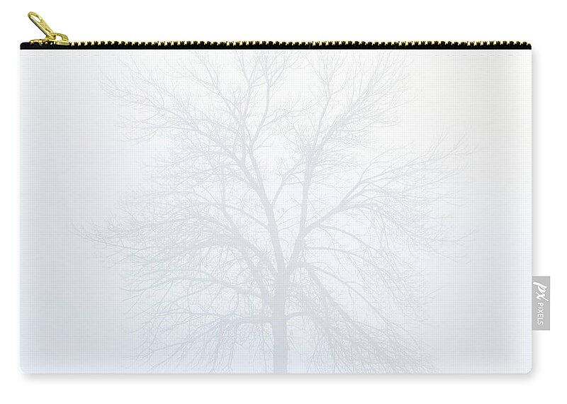 Fog Zip Pouch featuring the photograph Tree in the Fog by Darren White