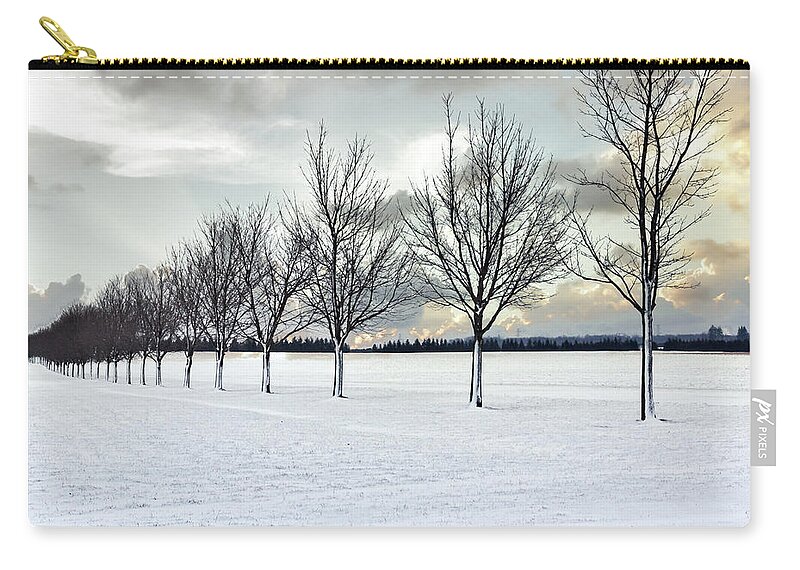 Canada Zip Pouch featuring the photograph Tree line by Nick Mares
