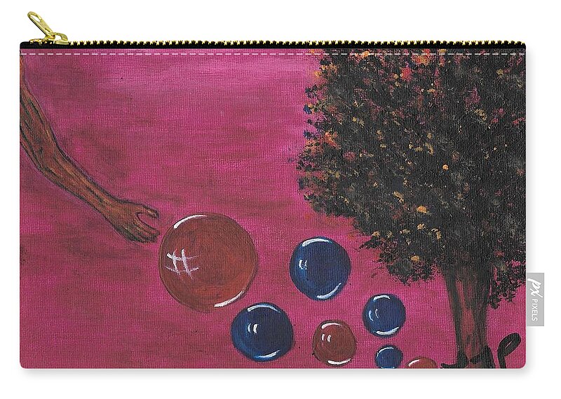 Trees Zip Pouch featuring the painting Tree of Life by Esoteric Gardens KN