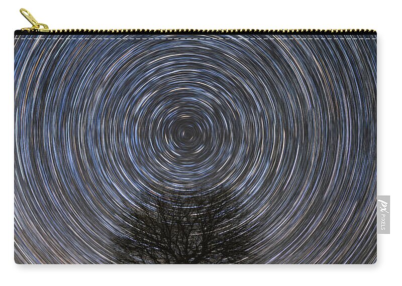 Star Trails Carry-all Pouch featuring the photograph Tree Topper by Chuck Rasco Photography