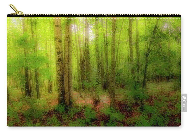 Mountains Zip Pouch featuring the photograph Tree Trunks in the Forest fx 920 by Dan Carmichael