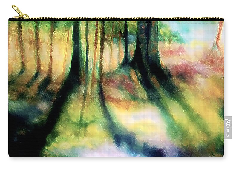  Zip Pouch featuring the pastel Trees and Shadows by Shirley Moravec