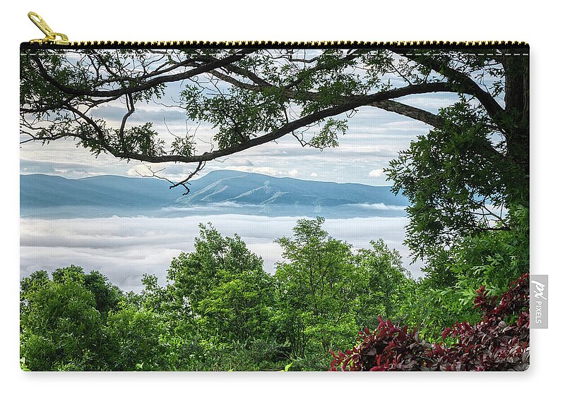 Blue Ridge Mountains Zip Pouch featuring the photograph Tree's Eye View by Lara Ellis