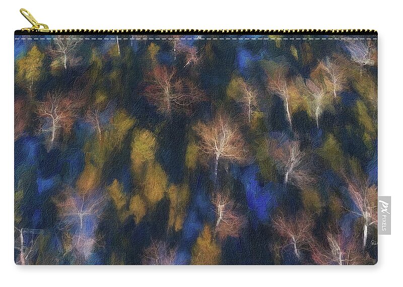 Nature Zip Pouch featuring the digital art Trees in Autumn From the Air by Russ Harris