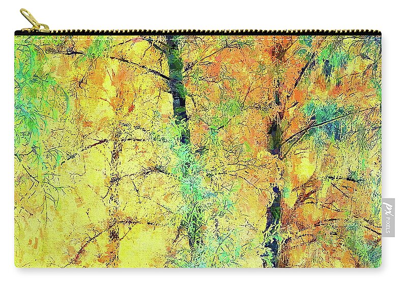 Trees Zip Pouch featuring the mixed media Trees In Color by Russ Harris
