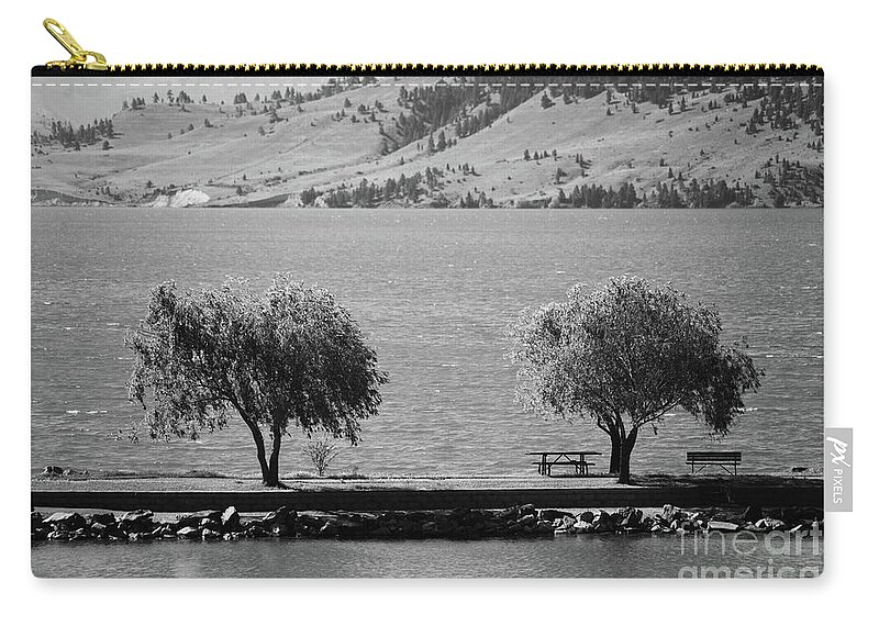 Nature Zip Pouch featuring the photograph Trees on the Pier by Kae Cheatham