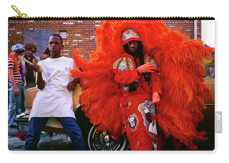 Mardi Gras Carry-all Pouch featuring the photograph Treme - Mardi Gras Black Indian Parade, New Orleans by Earth And Spirit