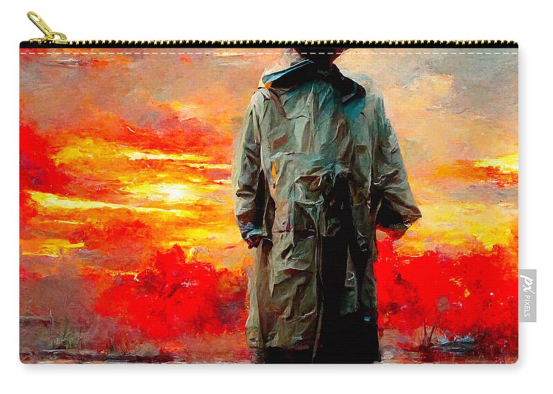 Trenchcoats Carry-all Pouch featuring the digital art Trenchcoats #6 by Craig Boehman