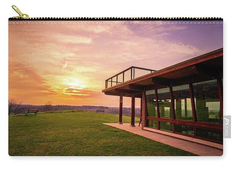 Sunset Zip Pouch featuring the photograph Trexler Environmental Center Sunset by Jason Fink