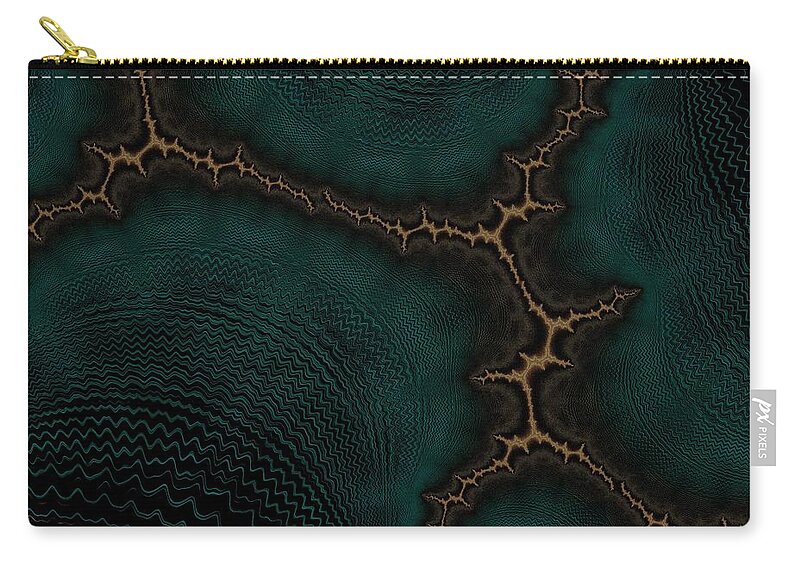 Abstract Zip Pouch featuring the digital art Tributaries by Bonnie Bruno