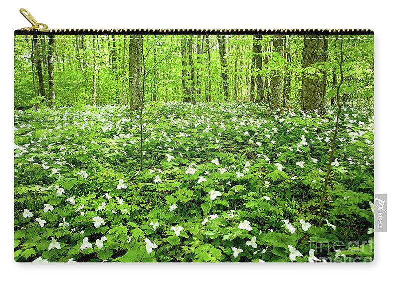 Trillium Carry-all Pouch featuring the photograph Trillium Field by Rich S