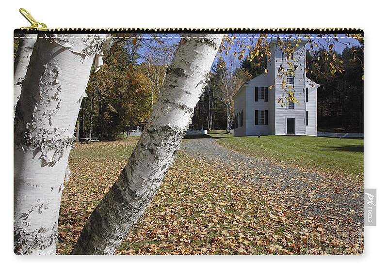 Meetinghouse Zip Pouch featuring the photograph Trinity Anglican Church - Cornish New Hampshire by Erin Paul Donovan