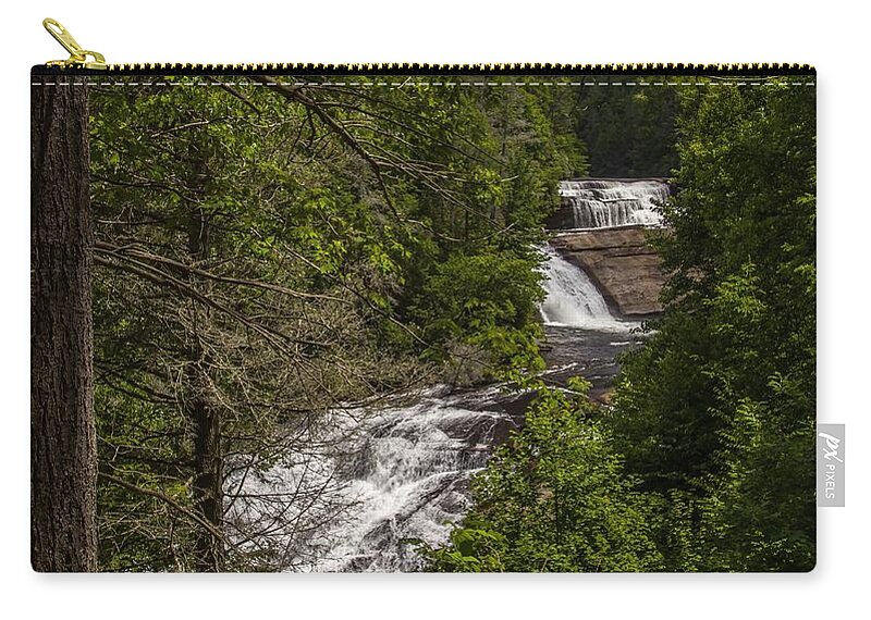 Vertical Zip Pouch featuring the photograph Triple Falls by Kevin Craft