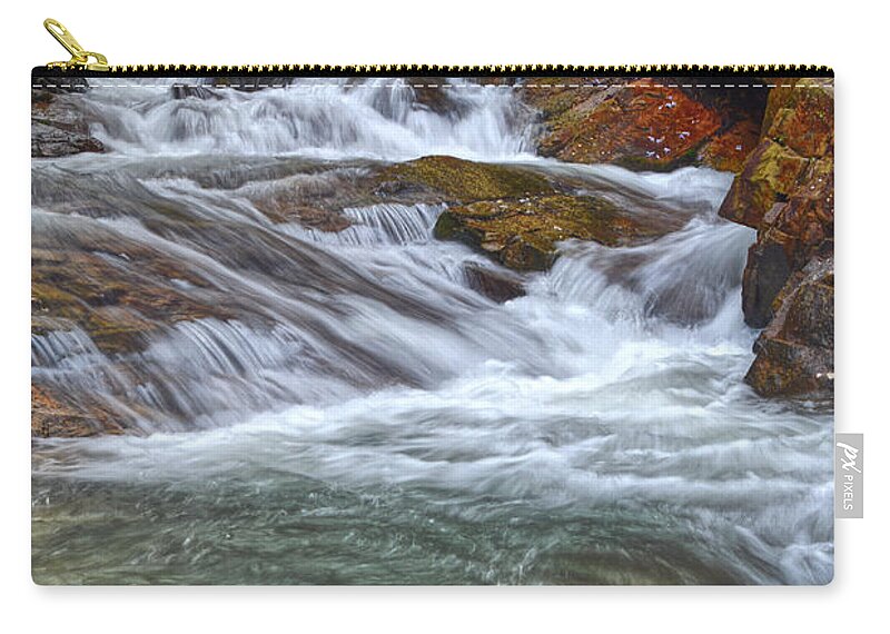 Triple Falls Zip Pouch featuring the photograph Triple Falls On Bruce Creek 4 by Phil Perkins