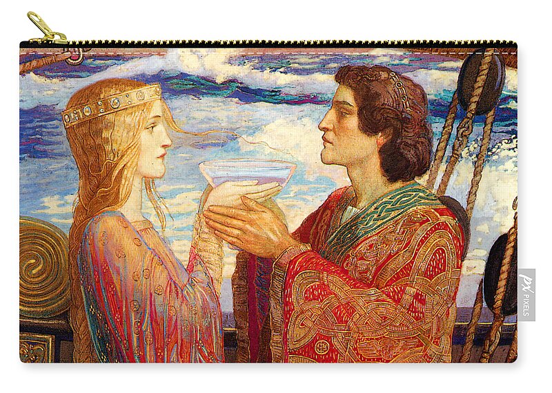 Tristan Carry-all Pouch featuring the painting Tristan and Isolde 1912 by John Duncan