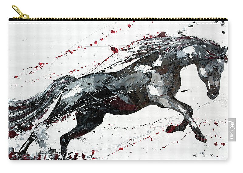 Dancing Horses Zip Pouch featuring the painting Triumph by Penny Warden