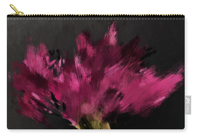 Flower Zip Pouch featuring the painting Triumphant Flower- Art by Linda Woods by Linda Woods
