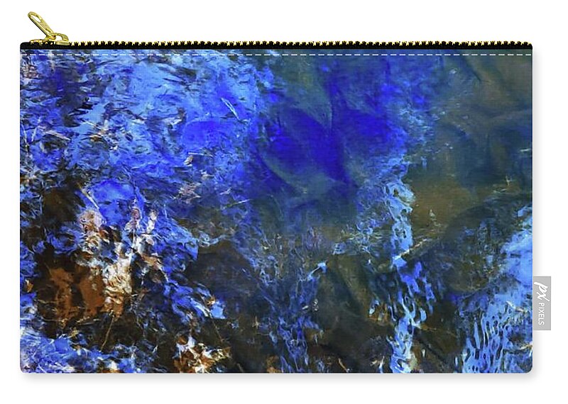 Landscape Zip Pouch featuring the mixed media Tropic Blue in the Depths by Sharon Williams Eng