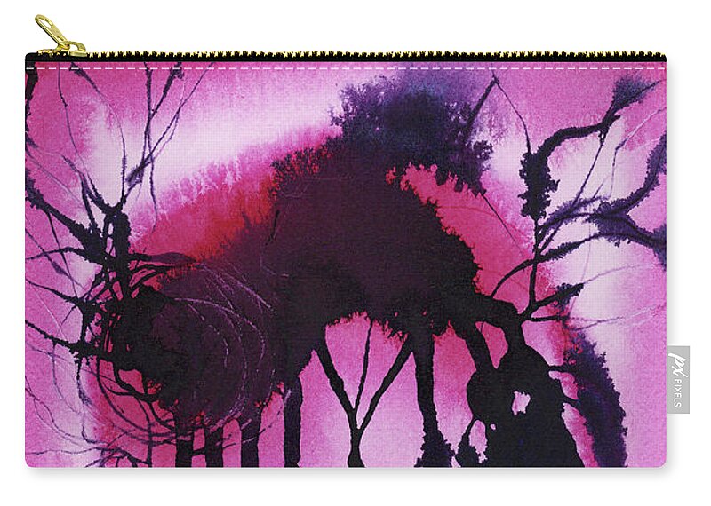 Abstract Zip Pouch featuring the painting Tropical Forest by Zaira Dzhaubaeva