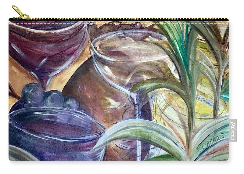 An Active Still Life Zip Pouch featuring the painting Tropical Party by Chuck Gebhardt