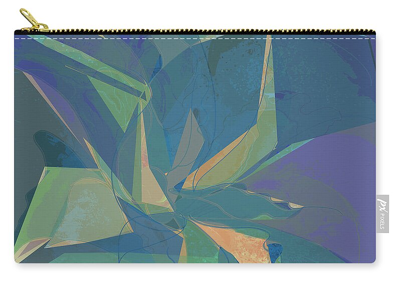 Midcentury Modern Zip Pouch featuring the digital art Tropical Patio by Gina Harrison