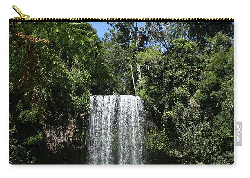 Waterfall Zip Pouch featuring the photograph Tropical Waterfall by Maryse Jansen