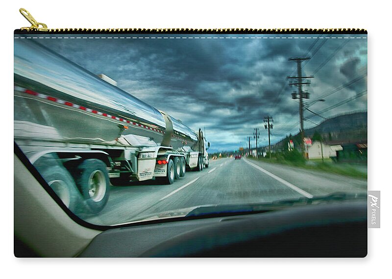 Man Zip Pouch featuring the photograph Trucker's Life by Theresa Tahara