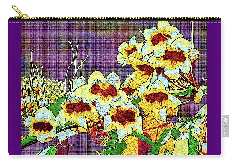 Macon Zip Pouch featuring the digital art Trumpet Flowers At Ocmulgee by Rod Whyte