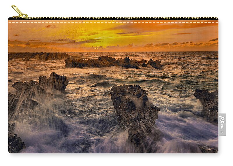 Seascape Zip Pouch featuring the photograph Troubled Waters by Montez Kerr