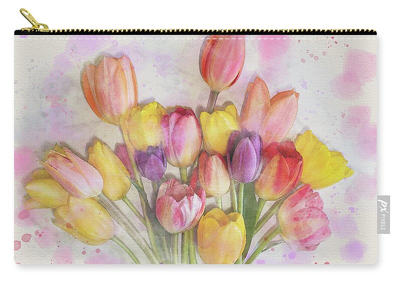 Tulips Zip Pouch featuring the photograph Tulip Bouquet by Rebecca Cozart