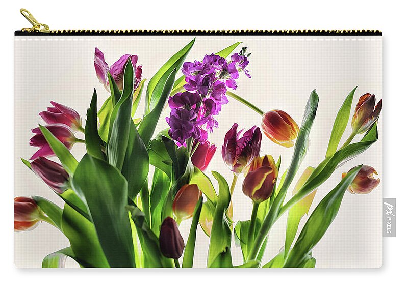 Abloom Zip Pouch featuring the photograph Tulips by William Fields