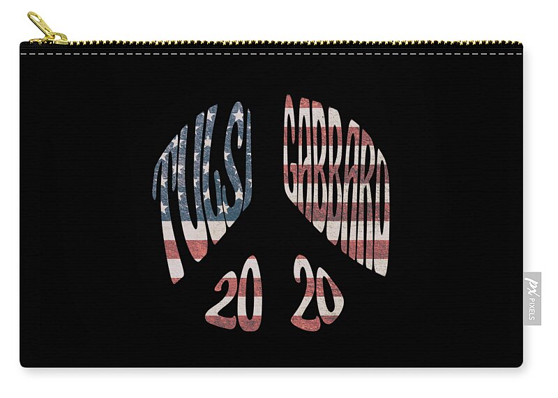 Election Zip Pouch featuring the digital art Tulsi Gabbard Peace in 2020 US Flag by Flippin Sweet Gear