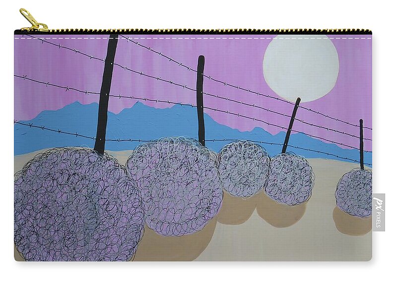 Bold Zip Pouch featuring the painting Tumbleweed Journey by Ted Clifton
