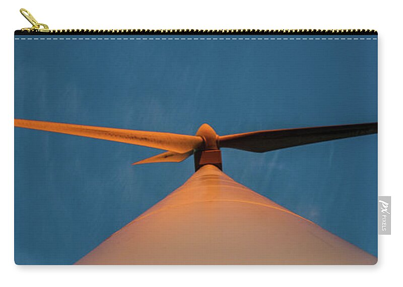 Turbine Zip Pouch featuring the photograph Turbine blades at Sunset by Max Blinkhorn