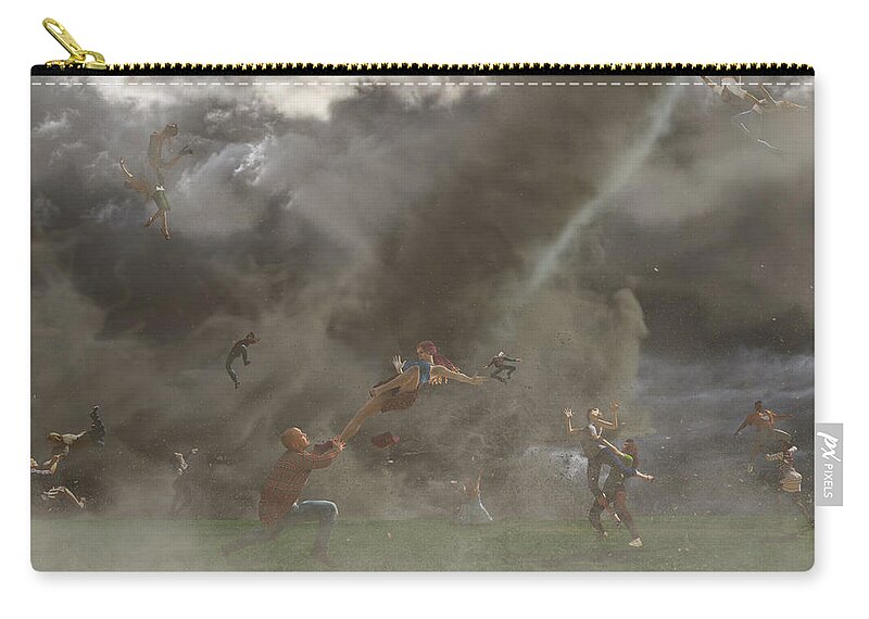 Eternally Rooted Zip Pouch featuring the digital art Turbulence by Williem McWhorter