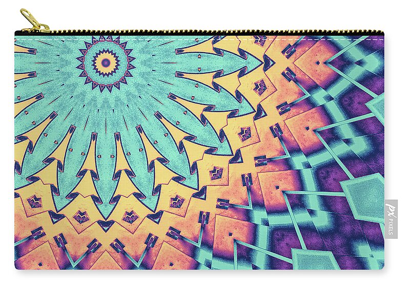 Turquoise Zip Pouch featuring the digital art Turquoise Abstract by Phil Perkins