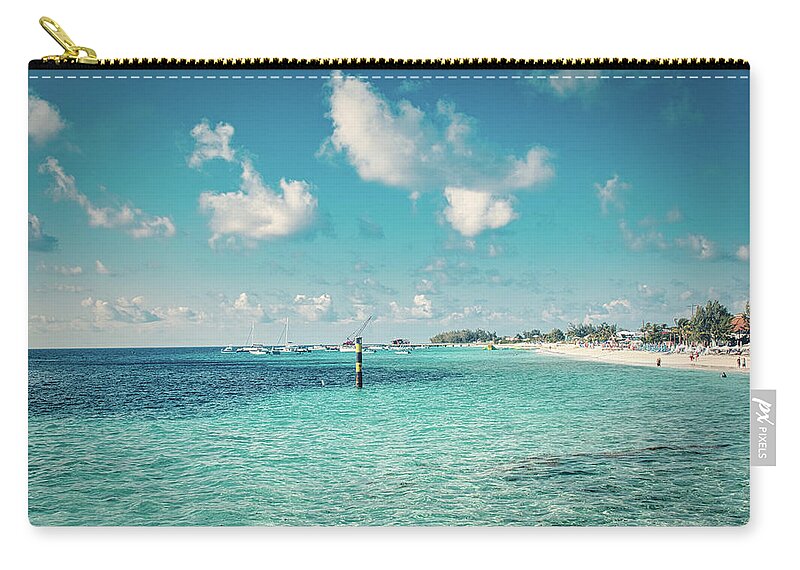 Water Zip Pouch featuring the photograph Turquoise Beach Days by Portia Olaughlin