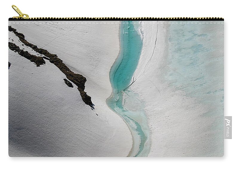 Turquoise Glacial Stream Zip Pouch featuring the photograph Turquoise Glacial Stream by Dan Sproul