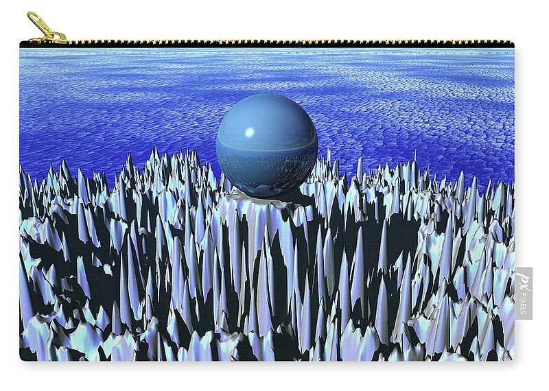 Landscape Carry-all Pouch featuring the digital art Turquoise Sphere by Phil Perkins