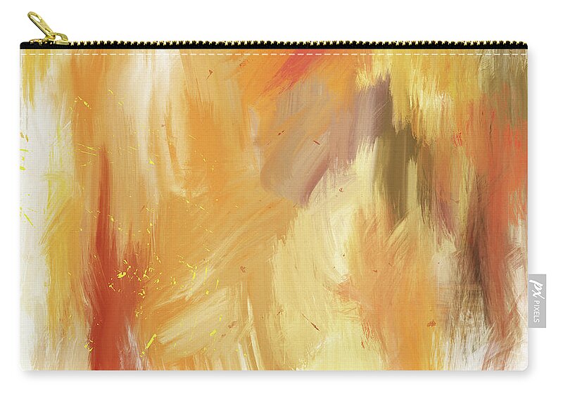 Abstract Zip Pouch featuring the mixed media Tuscan Fall- Art by Linda Woods by Linda Woods