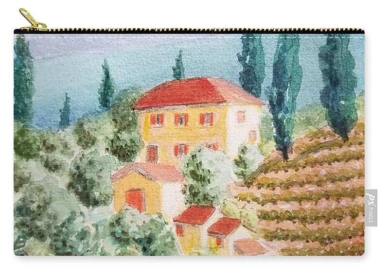 Vera Smith Zip Pouch featuring the painting Tuscan Hills by Vera Smith