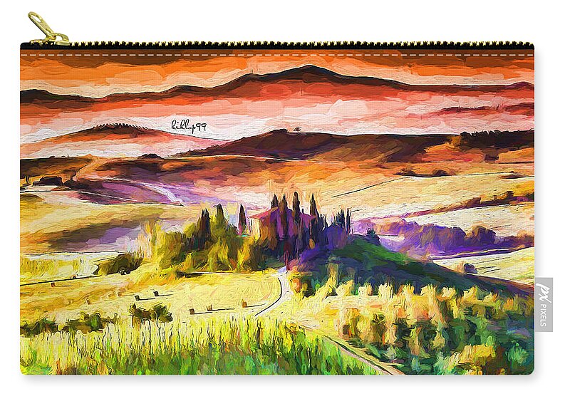 Paint Zip Pouch featuring the painting Tuscana ,Italy by Nenad Vasic