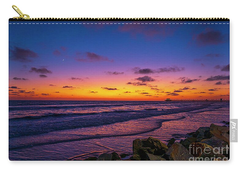 Colorful Zip Pouch featuring the photograph Twilight in Oceanside by Rich Cruse