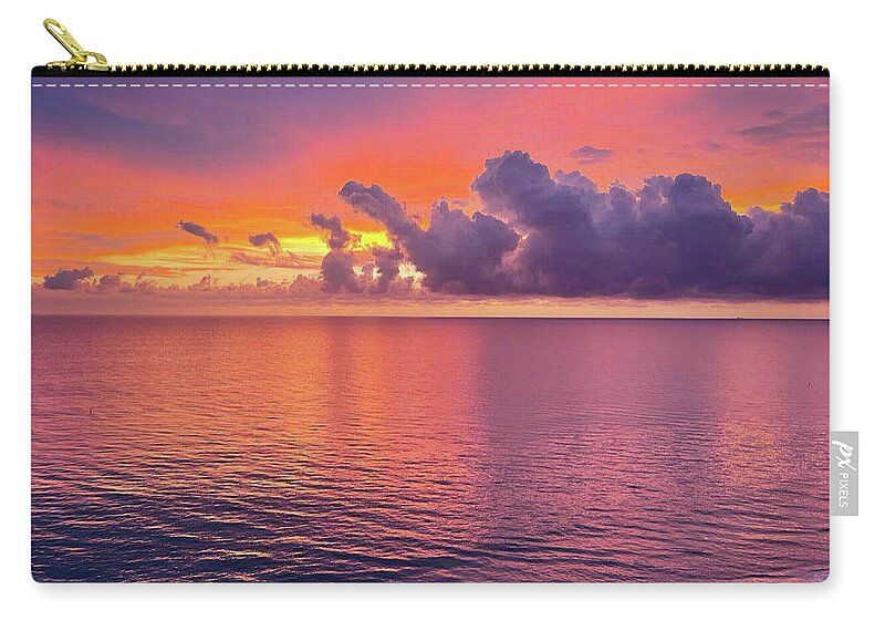Twilight Zip Pouch featuring the painting Twilight on the Beach by Daniel Nelson